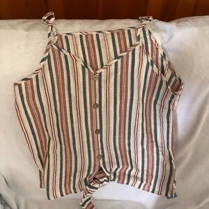 Striped Button-Down Women’s Top